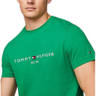 Tommy Hilfiger t-shirt verde logo ricamato MW0MW11797 T-shirt Tommy Hilfiger
