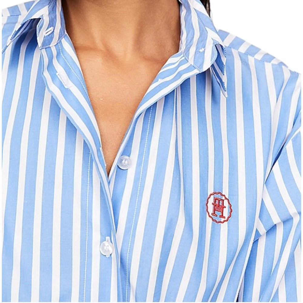 Tommy Hilfiger vestito midi a righe azzurro bianco WW0WW4143 Vestiti Tommy Hilfiger