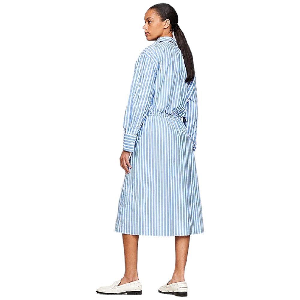 Tommy Hilfiger vestito midi a righe azzurro bianco WW0WW4143 Vestiti Tommy Hilfiger