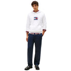 Tommy hilfiger felpa bianca con cappuccio MW0MW41332YBR - Prodotti di Classe