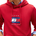 Tommy hilfiger felpa rossa con cappuccio MW0MW41332XLD - Prodotti di Classe