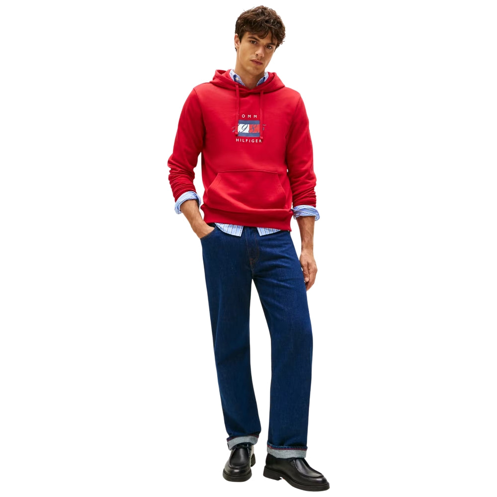 Tommy hilfiger felpa rossa con cappuccio MW0MW41332XLD - Prodotti di Classe