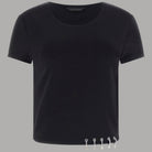 Top Guess Cropped in Maglia con Dettaglio Gioiello Cotone-Elasticizzato - Prodotti di Classe