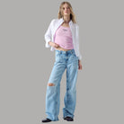 Top Guess GJ Canotta a Coste in Cotone con Logo Ricamato - Prodotti di Classe