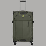 Trolley Travelite Briize L khaki espandibile, 4 ruote, maniglia e cerniera frontale.