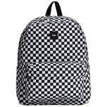 Zaino Vans Old Skool a scacchi bianco e nero con etichetta centrale frontale