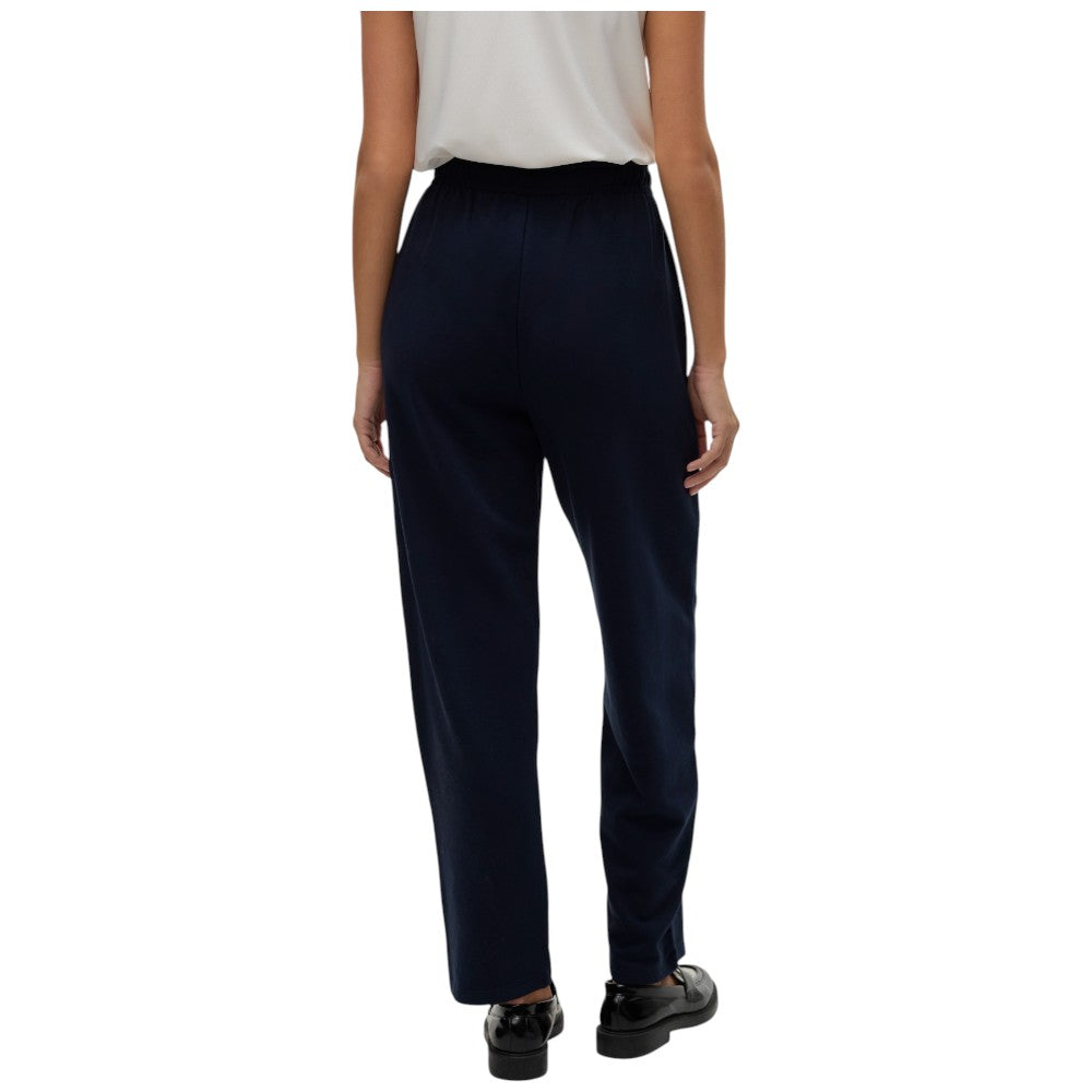 Pantaloni felpa Vero Moda Ronja blu scuro con elastico in vita e gamba dritta