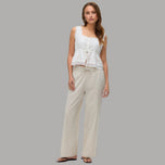 Vero Moda Pantaloni Wide Leg Cotton Linen Vita Medio Elasticizzata - Prodotti di Classe