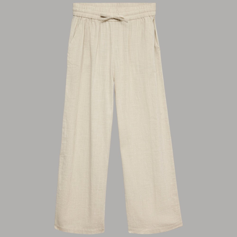 Vero Moda Pantaloni Wide Leg Cotton Linen Vita Medio Elasticizzata - Prodotti di Classe