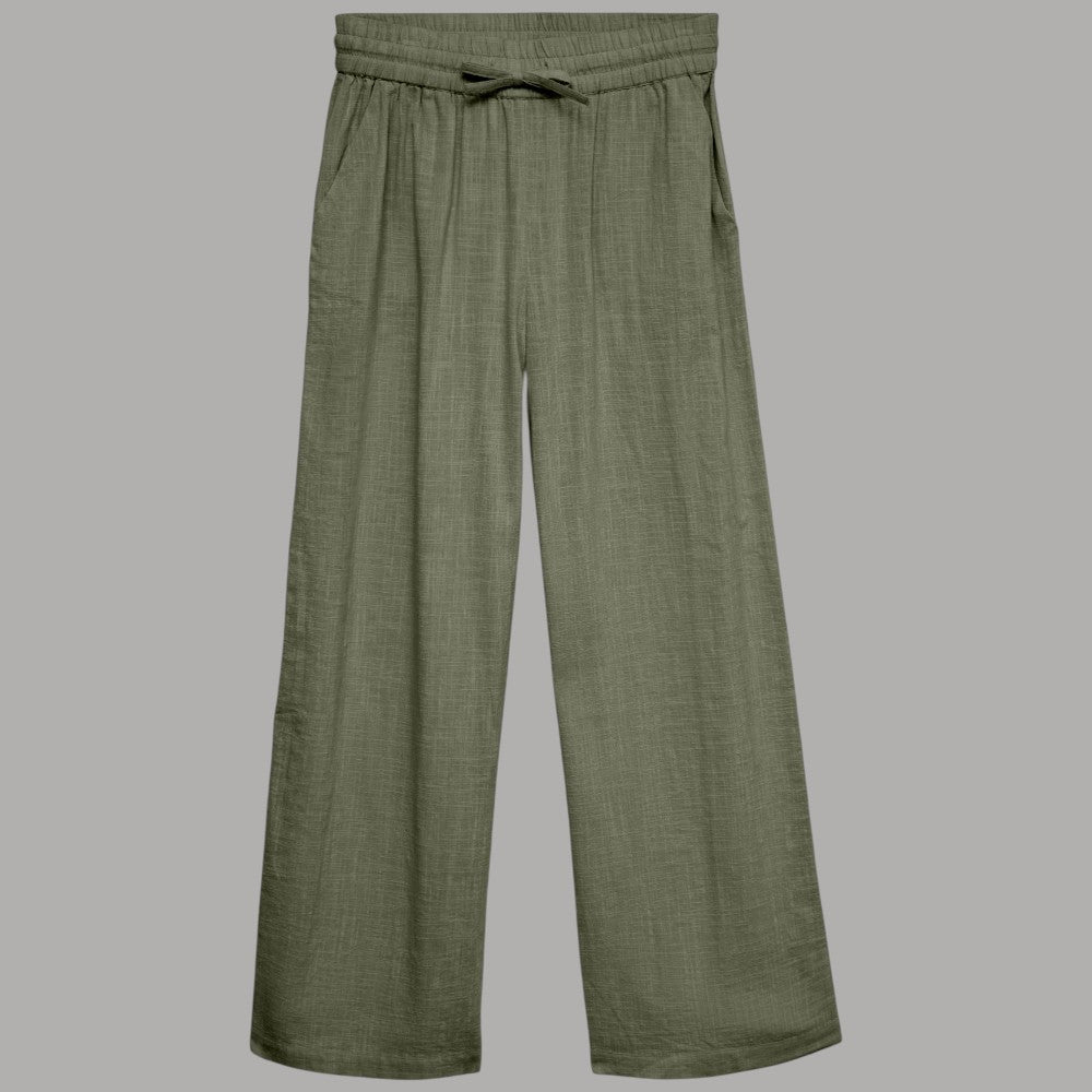 Vero Moda Pantaloni Wide Leg Cotton Linen Vita Medio Elasticizzata - Prodotti di Classe