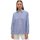 Vero Moda camicia a righe bianca blu con strass Inge 10321807 Camicie Vero Moda
