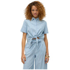 Vero Moda camicia celeste a righe Leonie 10309722 Camicie Vero Moda