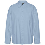 Camicia oxford celeste Vero Moda con colletto e bottoni, maniche lunghe, tasca