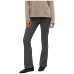 Pantalone flare grigio scuro melange: gamba aderente fino al ginocchio, fondo svasato