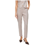 Pantaloni tapered grigio con pinces e fondo alla caviglia