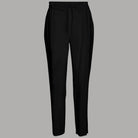 Pantaloni in viscosa neri con coulisse, vita elasticizzata e gamba affusolata