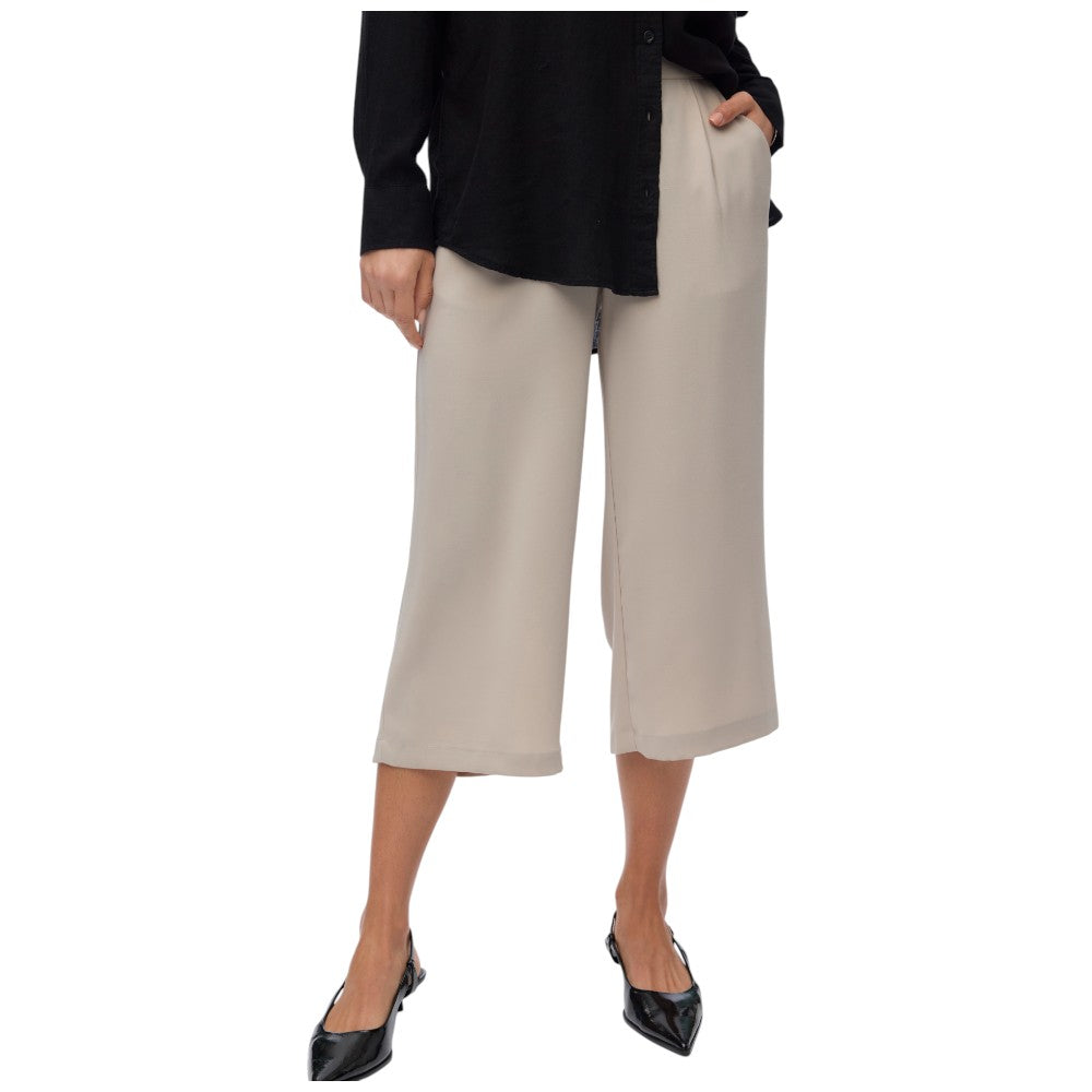 Vero Moda pantaloni coulotte beige Coco 10289453 Pantaloni Vero Moda
