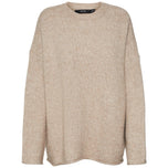 Maglione Vero Moda beige con scollo rotondo e maniche lunghe
