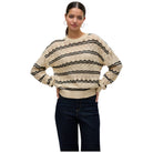 Vero Moda pullover beige nero Bella 10321528 Maglieria Vero Moda