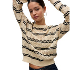 Vero Moda pullover beige nero Bella 10321528 Maglieria Vero Moda