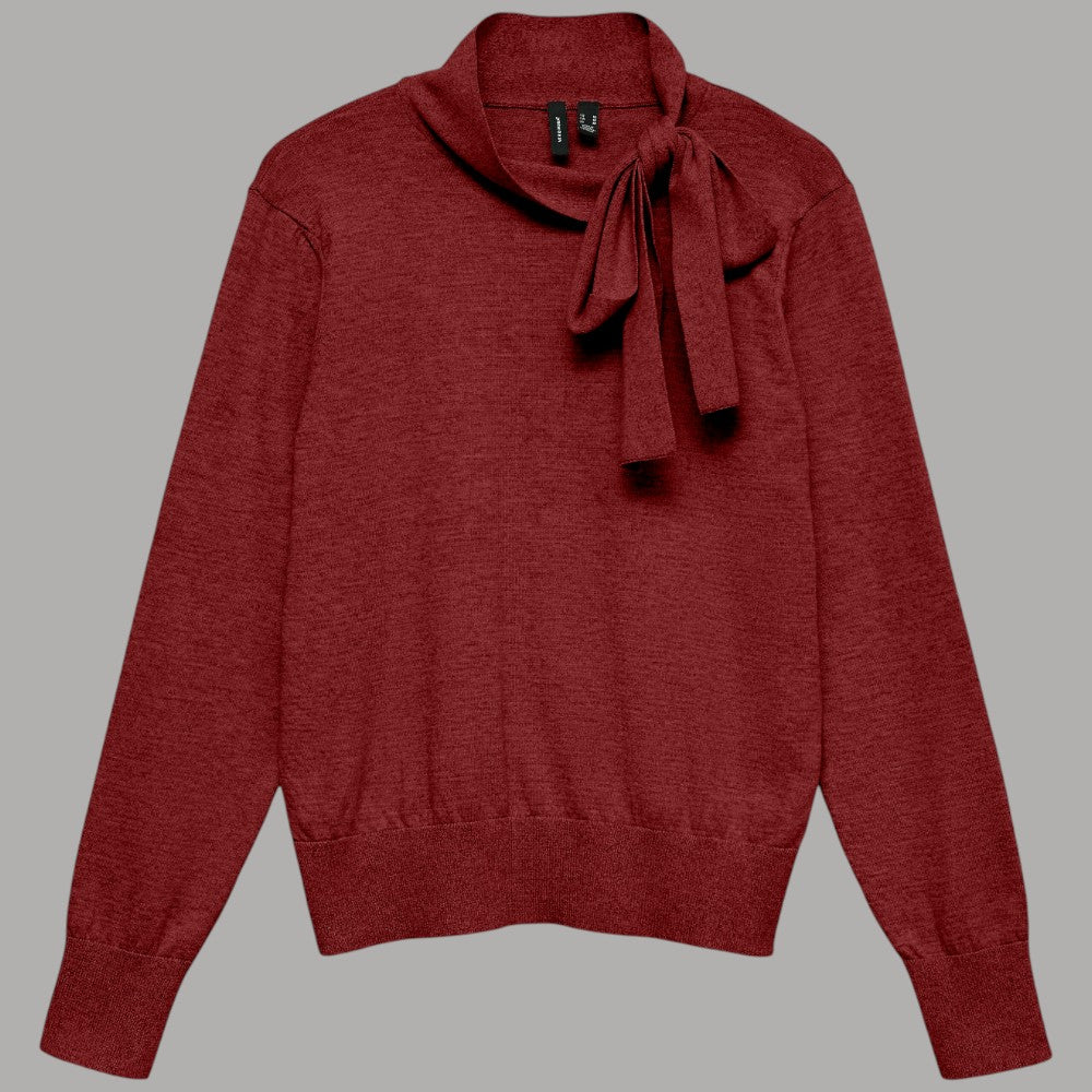 Vero Moda pullover collo annodato NINA 10343626 Bordeaux - Prodotti di Classe