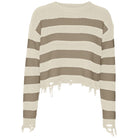 Vero Moda pullover cropped marrone panna MERCER 10314141 Maglieria Vero Moda