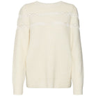 Vero Moda pullover panna con ricami Ea Lace 10310975 Maglieria Vero Moda