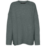 Maglione pullover verde a girocollo in maglia