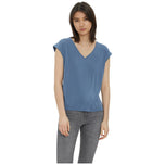 Maglietta Vero Moda blu avio con scollo a V e maniche corte