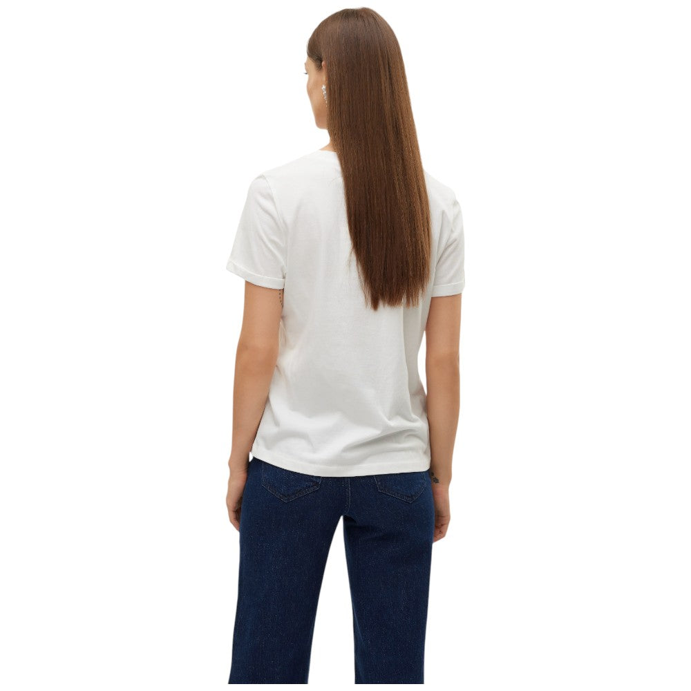 Vero Moda t-shirt bianca con stampa rossa glitter art. Villa 10324551 T-shirt Vero Moda