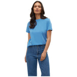 T-shirt azzurra Vero Moda con scollo rotondo e maniche corte