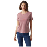 T-shirt Vero Moda rosa antico con scollo rotondo e maniche corte