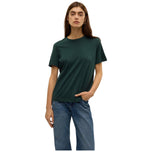 T-shirt verde scuro a maniche corte e girocollo
