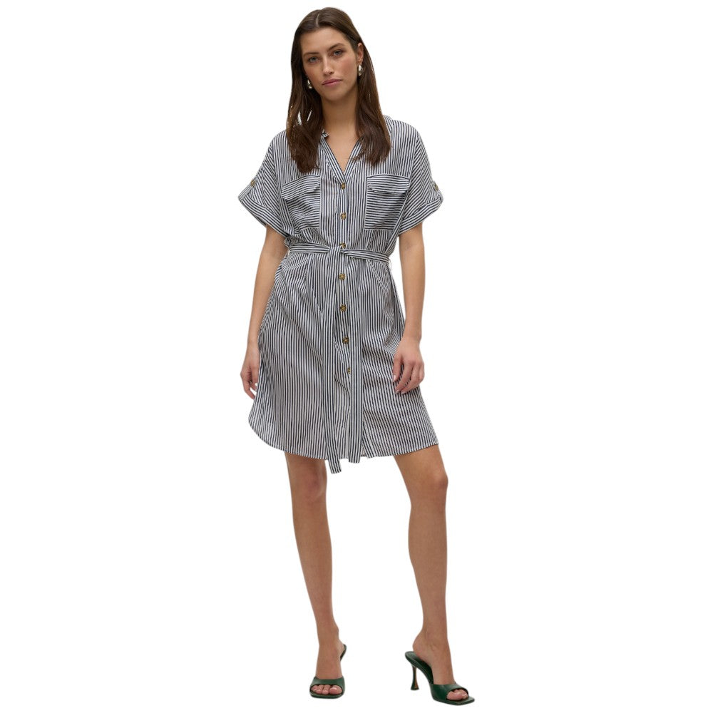 Vero Moda vestito a righe blu e bianca Bumpy 10325828 Vestiti Vero Moda