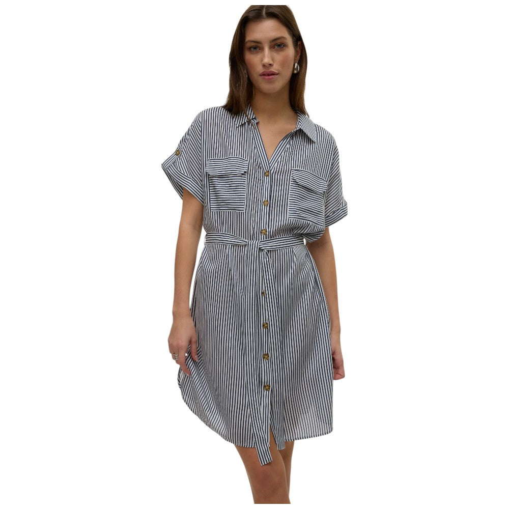 Vero Moda vestito a righe blu e bianca Bumpy 10325828 Vestiti Vero Moda