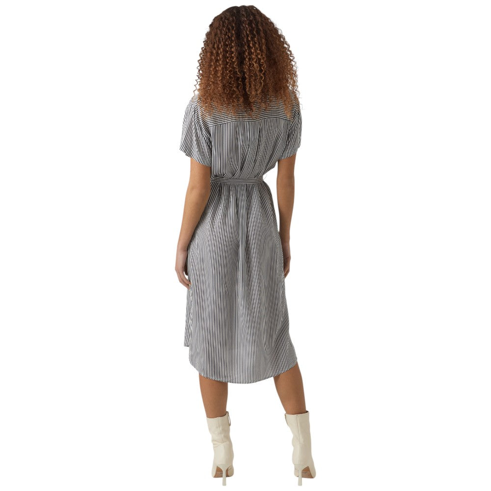 Vero Moda vestito t-shirt a righe bianco blu Bumpy 10279684 Vestiti Vero Moda