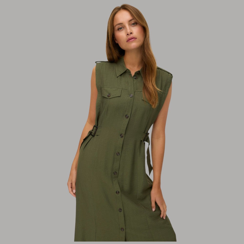 Vestito Camicia Lungo Smanicato Vero Moda con Tasche e Cintura - Prodotti di Classe