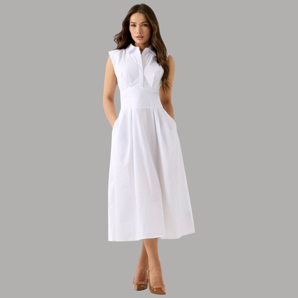 Guess vestito chemisier bianco W6GKA0W2353 - Prodotti di Classe