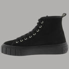 Scarpa alta Victoria in scamosciato nero con lacci e suola in gomma naturale