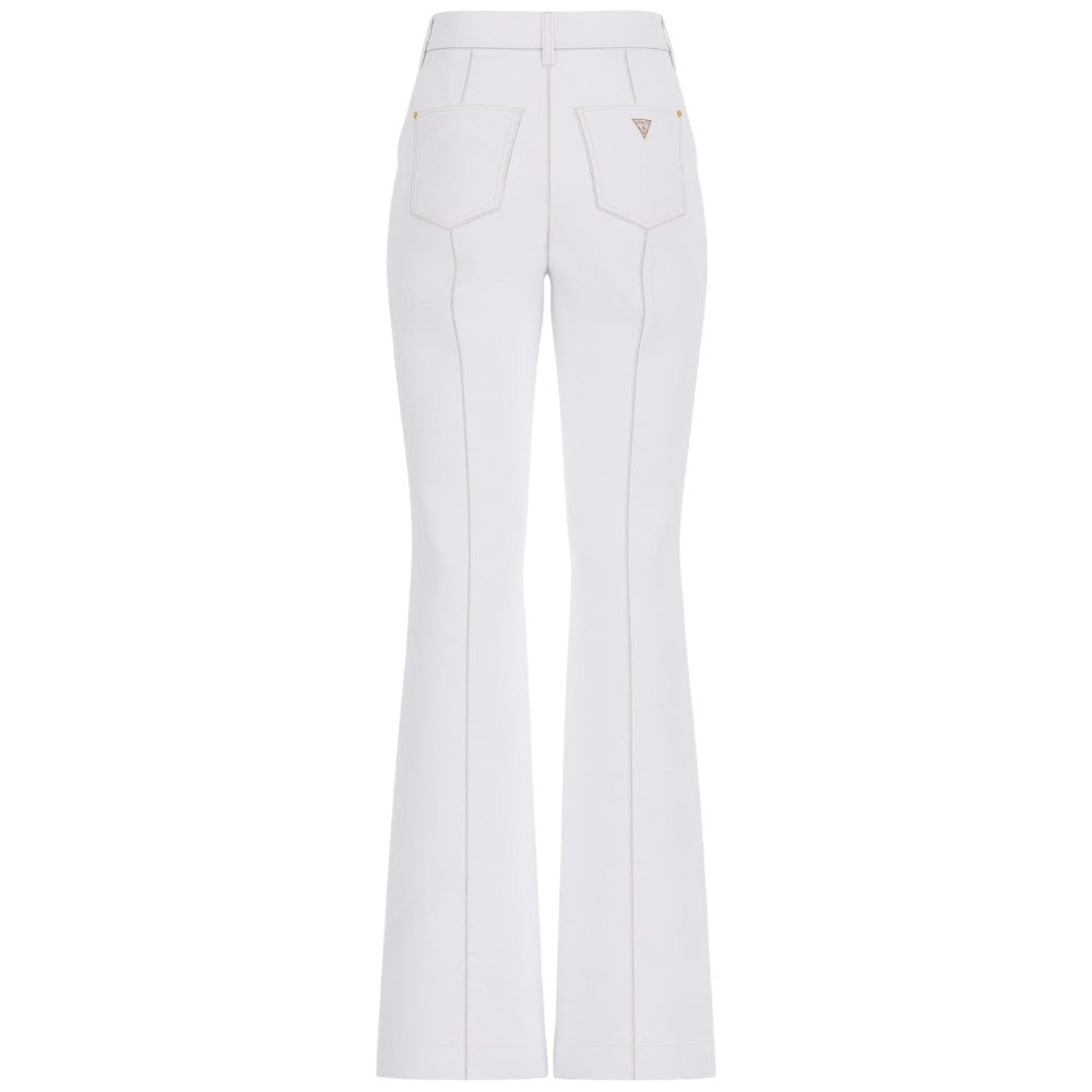 Guess pantalone svasato bianco New Faye W4BA0P WFQYB G012 Pantaloni Guess