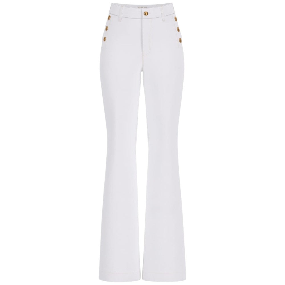 Guess pantalone svasato bianco New Faye W4BA0P WFQYB G012 Pantaloni Guess