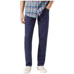Pantaloni Greensboro blu navy a gamba dritta, vita regolare, con cerniera.
