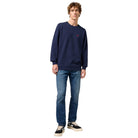 Wrangler felpa blu logo piccolo 112350534 Felpe Wrangler