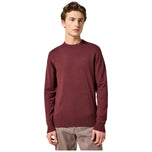 Maglioncino pullover Wrangler bordeaux con collo rotondo e maniche lunghe