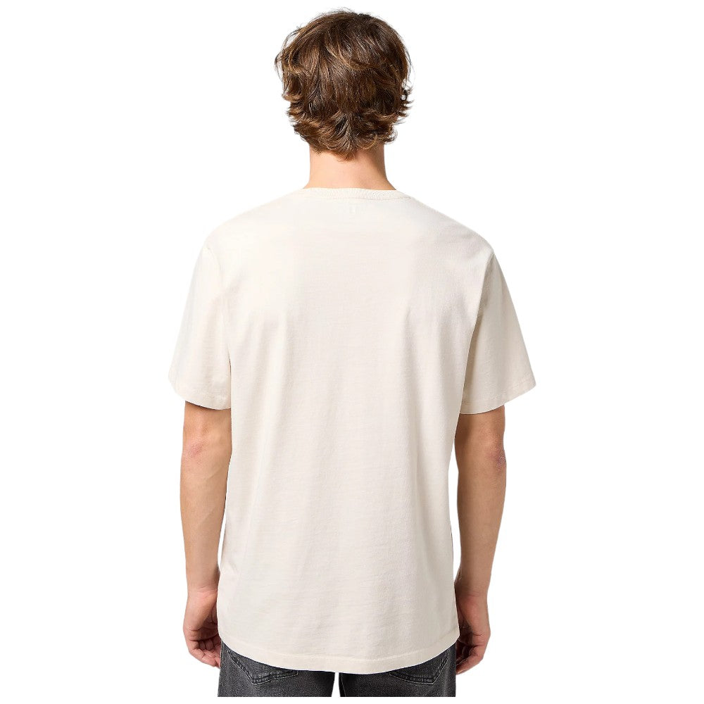 Wrangler t-shirt panna logo grande stampato 112350523 T-shirt Wrangler