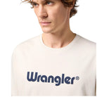 Wrangler t-shirt panna logo grande stampato 112350523 T-shirt Wrangler