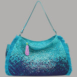 YNot Borsa Hobo Macao XL Sfumata con Frange Decor e Charm - Prodotti di Classe