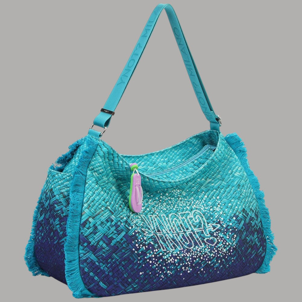 YNot Borsa Hobo Macao XL Sfumata con Frange Decor e Charm - Prodotti di Classe