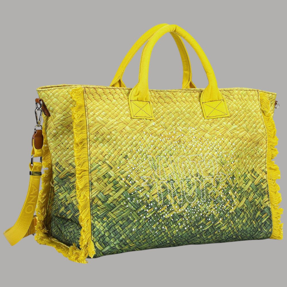 YNot Borsa Mare Grande Intrecciata con Frange e Tracolla regolabile - Prodotti di Classe