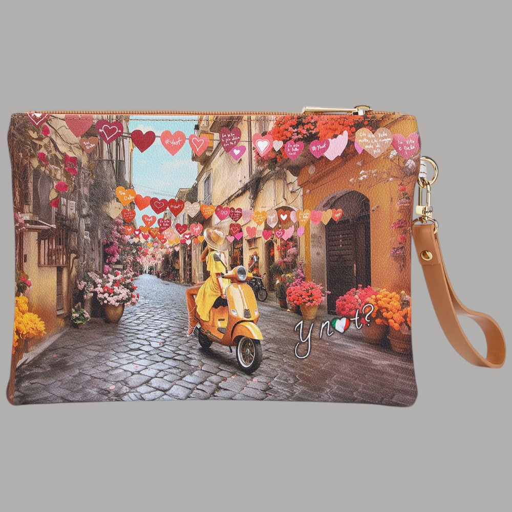 YNot pochette con polsiera stampa città YES343S6 - Prodotti di Classe